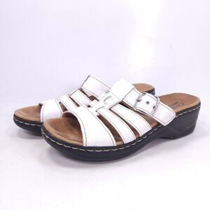 Clarks Collection Leisa Casual Sandal Womens Size 9 16724 White Black